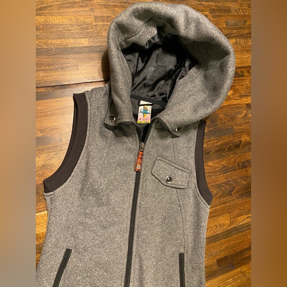 Burton Dryride Snowboard Ski Insulated Hooded Gray Womens S Full Zip Vest Jacket - Picture 1 of 10